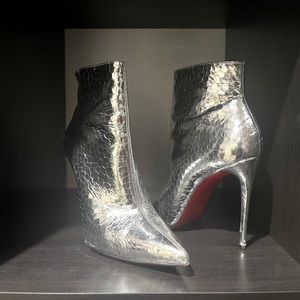 Christian Louboutin Silver So Kate Booties